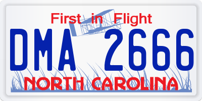 NC license plate DMA2666