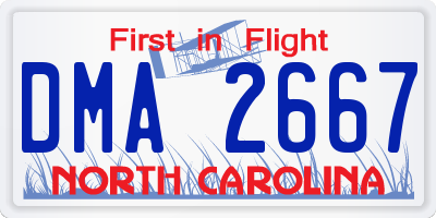 NC license plate DMA2667