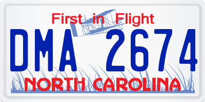 NC license plate DMA2674