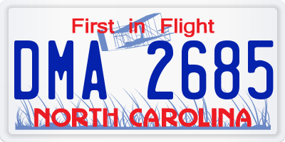 NC license plate DMA2685