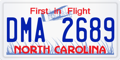 NC license plate DMA2689
