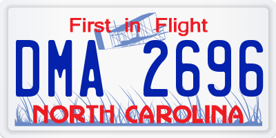 NC license plate DMA2696