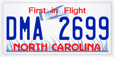 NC license plate DMA2699