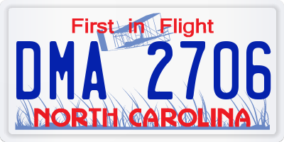 NC license plate DMA2706