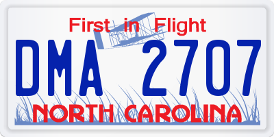 NC license plate DMA2707