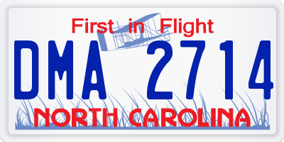 NC license plate DMA2714