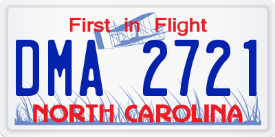 NC license plate DMA2721