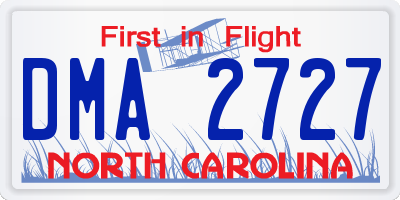 NC license plate DMA2727