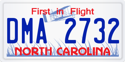 NC license plate DMA2732