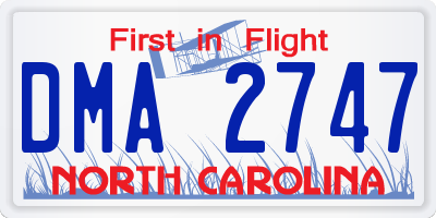 NC license plate DMA2747