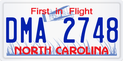 NC license plate DMA2748