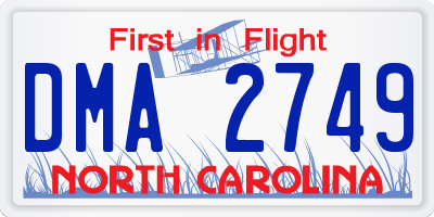 NC license plate DMA2749
