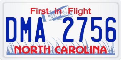 NC license plate DMA2756