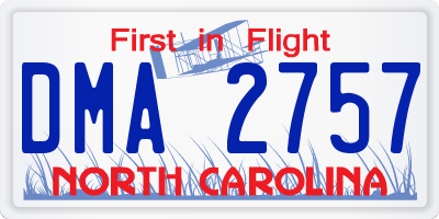 NC license plate DMA2757