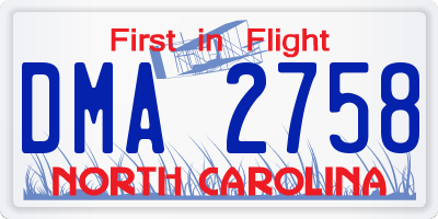 NC license plate DMA2758
