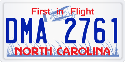 NC license plate DMA2761