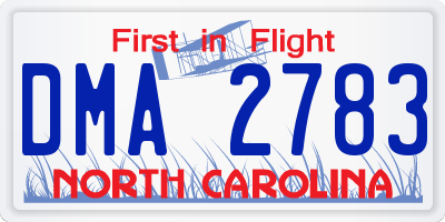 NC license plate DMA2783