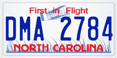 NC license plate DMA2784
