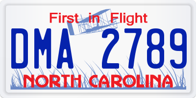 NC license plate DMA2789