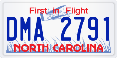 NC license plate DMA2791
