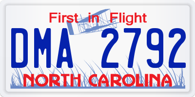 NC license plate DMA2792