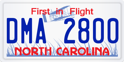 NC license plate DMA2800