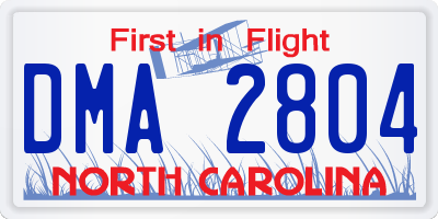 NC license plate DMA2804