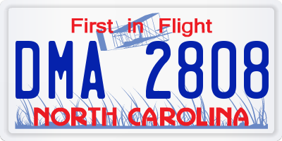 NC license plate DMA2808