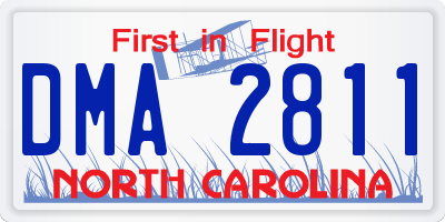 NC license plate DMA2811