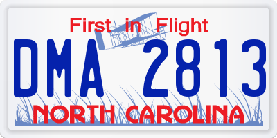 NC license plate DMA2813