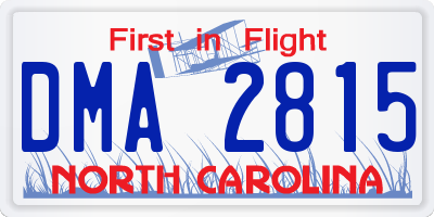NC license plate DMA2815