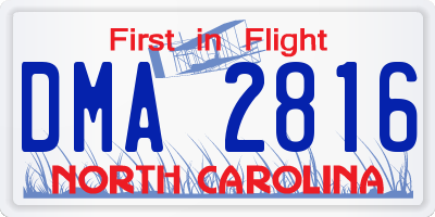 NC license plate DMA2816