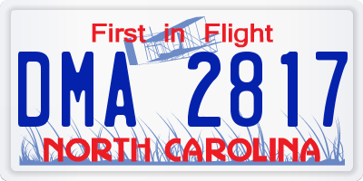 NC license plate DMA2817