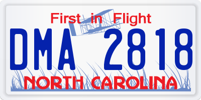 NC license plate DMA2818