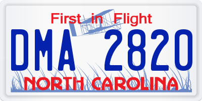 NC license plate DMA2820