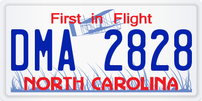 NC license plate DMA2828