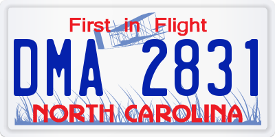 NC license plate DMA2831