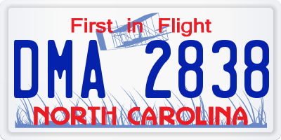 NC license plate DMA2838