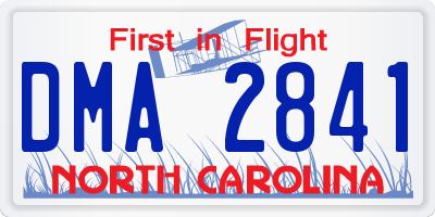 NC license plate DMA2841