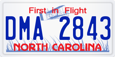 NC license plate DMA2843