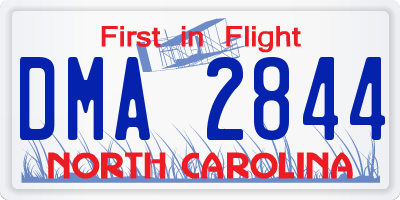 NC license plate DMA2844