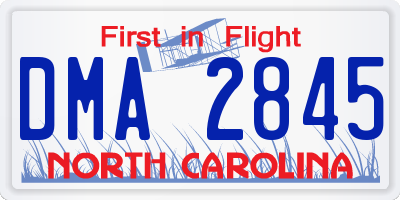 NC license plate DMA2845