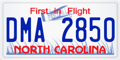 NC license plate DMA2850