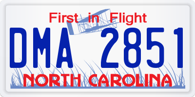 NC license plate DMA2851