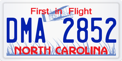 NC license plate DMA2852