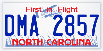 NC license plate DMA2857