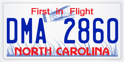 NC license plate DMA2860