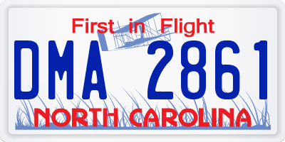 NC license plate DMA2861