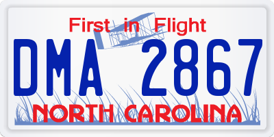 NC license plate DMA2867