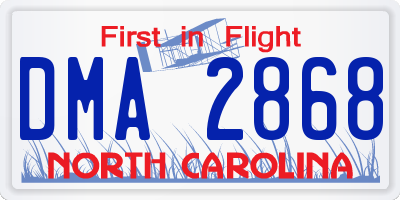 NC license plate DMA2868